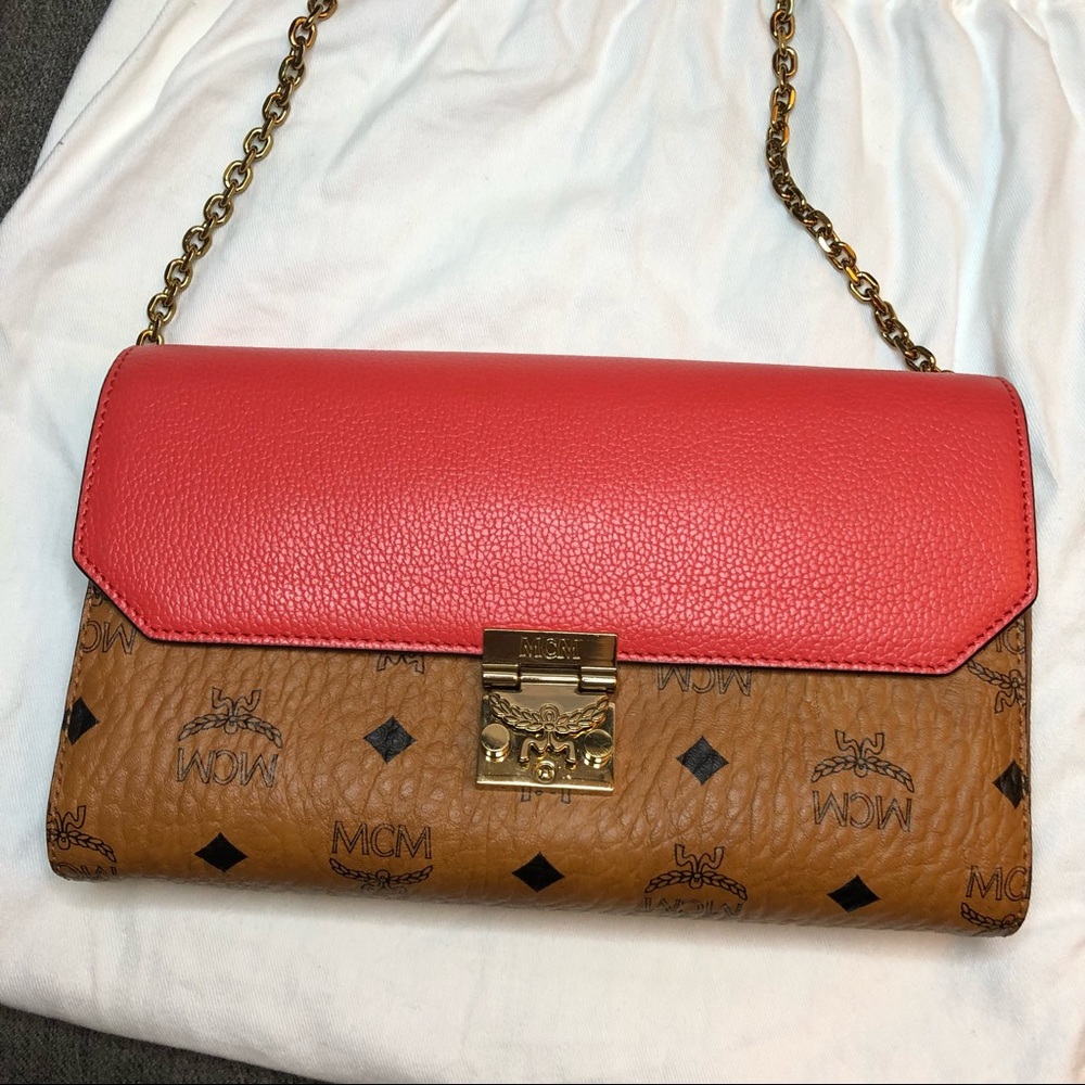 NWT ✨ MCM Visetos Millie Crossbody Cognac Marigold Orange